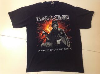 Iron Maiden A Matter Of Life And Death World Tour 2005 T Shirt.  Size L