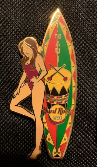 Hard Rock Cafe Maui Surfer Babe Girl Pin