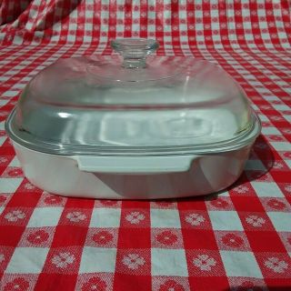 Vintage Corning Ware White Winter Frost Casserole Dish A - 10 - Bw/ Pyrex A - 12 - B Lid 4