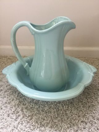 Haeger Pottery Wash Basin - Water Pitcher And Bowl Set