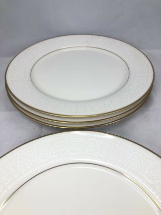 Noritake Japan Ivory China 7562 Tulane Dinner Plates 10 - 1/2” Set Of Four (4)