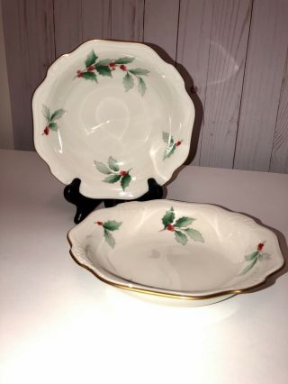Noritake Christmas Memories 7291 Coupe Soup Bowl 7 3/8 Inches Set Of 2