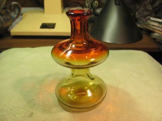 A Vintage Unsigned Blenko Art Glass Tangerine Vase