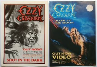 Ozzy Osbourne 2 X Vintage Adverts Heavy Metal Rock Poster Ads Cuttings