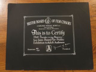 British Bbfc Film Certification Card Murder Is My Business 1946 Hugh Beaumont
