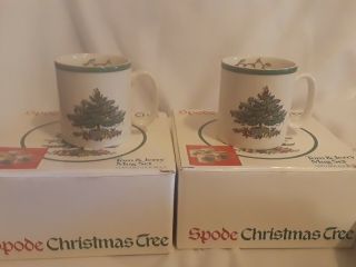 Spode Christmas Tree England Set Of 8 Tom & Jerry Mugs Coffee Tea Hot Cocoa