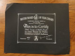 British Bbfc Film Certification Card Murder At Malibu Beach 1946 Charlie Chan