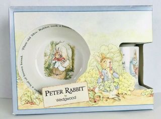 Wedgwood Peter Rabbit 3 Pc Childrens Dinnerware Nursery Set Beatrix Potter 1991