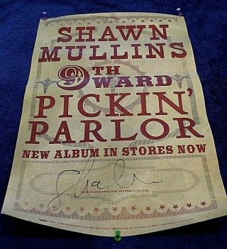 11 " X 17 " Poster Autographed Hand Signed Shawn Mullins " Lullaby " Top 10 Hit