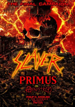 Slayer / Primus / Ministry / Philip Anselemo Of Pantera 2019 Concert Tour Poster