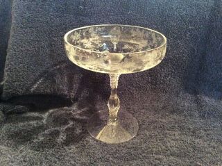 Cambridge Glass Rose Point,  6” Compote,  Candy Dish,  4