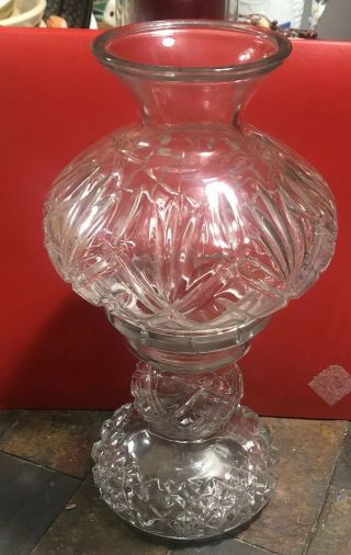 Waterford Crystal Fairy Hurricane Lamp Votive Candle Holder Shade And Base
