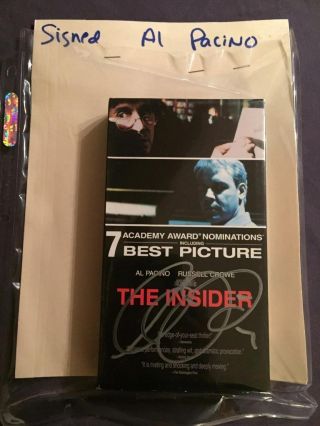 " The Insider " Vhs Tape Autographed By Al Pacino