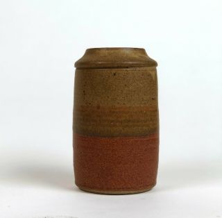 Vintage Studio Art Pottery Stoneware Vase Mid Century Modern Style Signed 1981