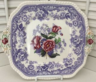 Vintage Spode Copeland “mayflower” Square Handled Plate,  Rare Perfect