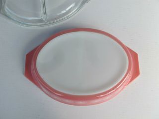 Vintage Pyrex Pink Daisy Divided Dish with Lid 1 1/2 Qt 063 3