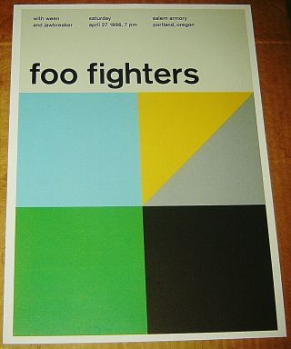 Foo Fighters Rock Concert Poster Swiss Punk Graphic Pop Art Salem Armory 10x14