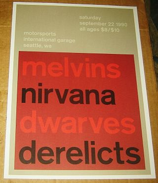 Melvins Nirvana Rock Concert Poster Swiss Punk Graphic Pop Art Motorsports 10x14