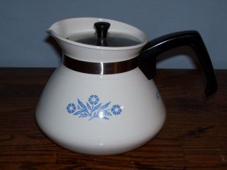 Vintage Corning Ware 6 Cup Teapot Blue Cornflower.
