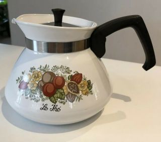 Vintage Corning Ware 6 - Cup Spice Of Life Tea Pot Le The