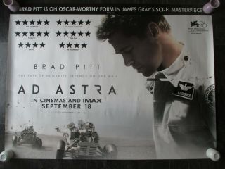 Ad Astra Uk Movie Poster Quad Double - Sided Cinema Poster 2019 Rare