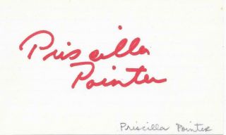 Priscilla Pointer Autographed 3x5 Index Card Movie Actress Signed