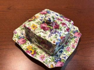 Royal Winton Summertime Chintz Square Butter Dish