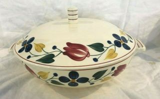 Vintage Stick Spatter Societe Ceramique Maestricht 9 " Covered Serving Bowl