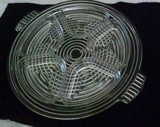 Manhattan " Horizontal Ribbed " 14 " Relish Tray & Five Inserts By Anchor Hockings