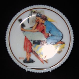 Westmoreland Beaded Edge Norman Rockwell 8 1/4 " Luncheon Plate W/sticker Be16