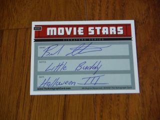Brad Schacter Autographed Card Hand Signed Halloween 3 Little Buddy