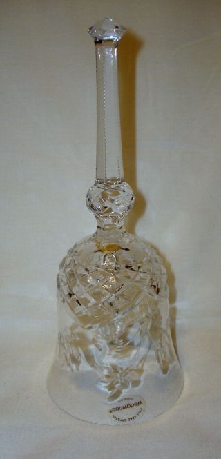 Vintage Wedgwood Lead Crystal Sovereign Strawberry & Leaves Handled Glass Bell