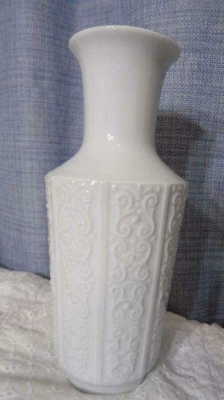 Vintage 8 " Royal Bavaria White Porcelain Vase Kpm Germany Handarbeit Lknu