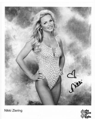 The Price Is Right Model Nikki Ziering Signed 8x10 B&w Promo Photo Autograph