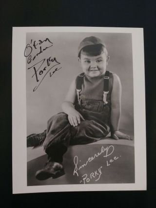 Otay Gordon Porky Lee " The Little Rascals " Signed 8x10 Photo Autograph Auto