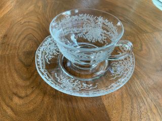 Fostoria June Clear Cup And Saucer Set