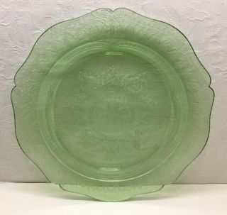 Federal “patrician Spoke” Dinner Plate - Green,  10.  5 Inch,  Depression Glass