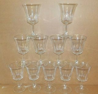 Vintage Crystal Clear Wine Glasses Stemware Made In France Set Of 11 - 5 1/16 "
