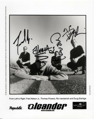 Oleander Post Grunge Full Band Real Hand Signed Promo Photo 1999 3