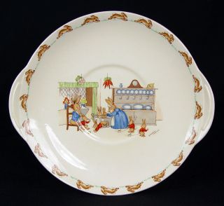 Vintage Royal Doulton Bunnykins 9 " Bread & Butter Plate With Tabs 1937 - 1953