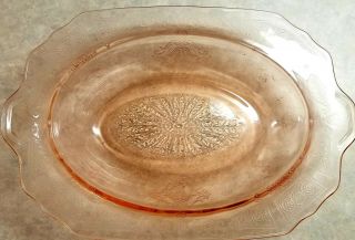Vintage Pink Princess Depression Glass Oval Vegetable Bowl