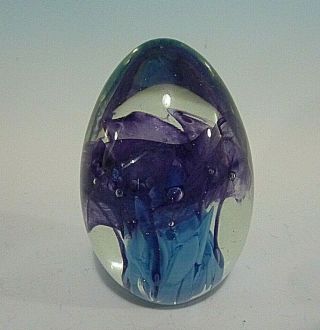 1990 MSH / VINES Art Glass Egg Paperweight / Mt.  St.  Helen / 1990 2