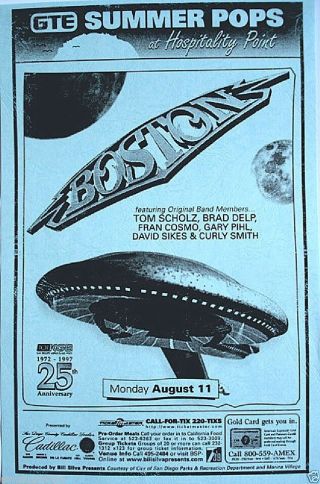 Boston 1997 San Diego Concert Tour Poster - Featuring The Band Members