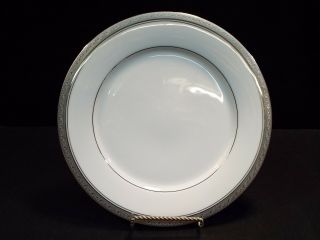 Set Of (4) Noritake Crestwood Platinum 10 1/2 " Dinner Plates