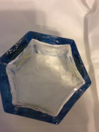 SEA Glasbruk Kosta Sweden hand painted frosted ART glass bowl LENA ENGMAN 5
