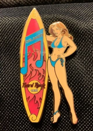 Hard Rock Cafe Orlando Surfer Babe Girl Pin