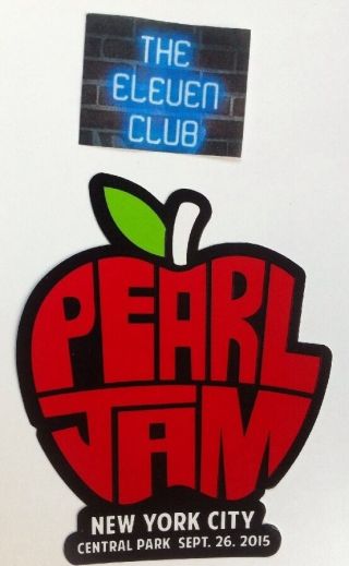 Pearl Jam Sticker 9 - 26 Global Festival Central Park Big Apple Nyc Opp Vedder Le