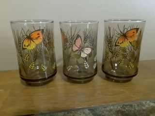 Libbey Butterfly Juice Glass 10pc 6 oz.  Vintage 4