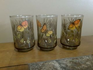 Libbey Butterfly Juice Glass 10pc 6 oz.  Vintage 5
