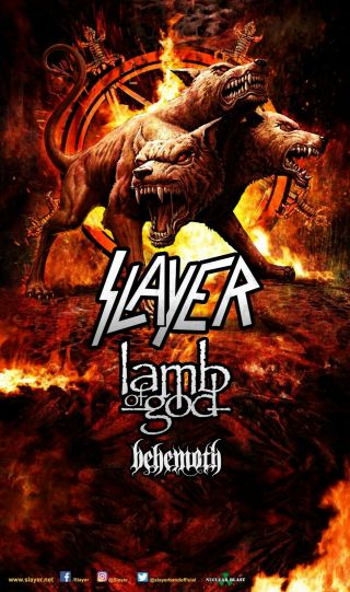 Slayer / Lamb Of God / Behemoth 2017 Concert Tour Poster - Thrash Metal Music